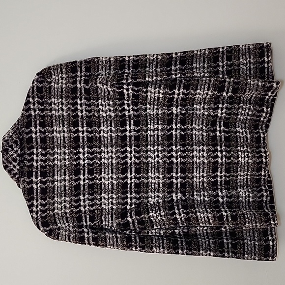 St. John Collection Tweed Iconic  plaid print Jacket Purple White Sz 10 - Picture 13 of 16